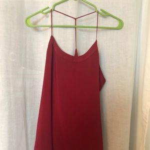 Red satin racer back tank